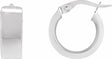 Sterling Silver Flat Tube 10 mm Hoop Earrings