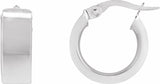 Sterling Silver Flat Tube 10 mm Hoop Earrings