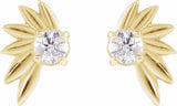 14K Yellow Gold 1/5 CTW Natural Diamond Half-Flower Earrings