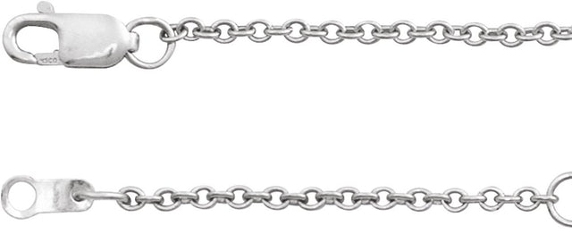 18K White Gold 1.5 mm Adjustable Cable 16-18" Chain