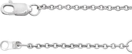 14K White Gold 1.5 mm Adjustable Cable 16-18" Chain