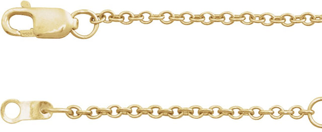 10K Yellow Gold 1.5 mm Adjustable Cable 16-18" Chain