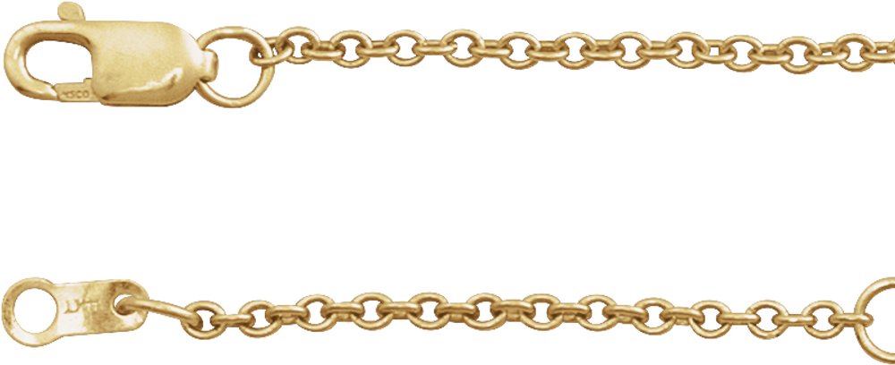 14K Yellow Gold-Filled 1.5 mm Adjustable Cable 16-18" Chain