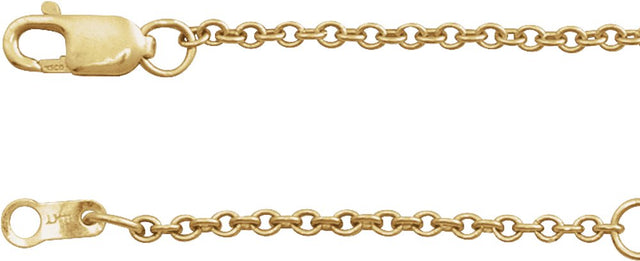 14K Yellow Gold-Filled 1.5 mm Adjustable Cable 16-18" Chain