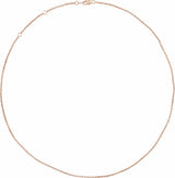14K Rose Gold 1.5 mm Adjustable Cable 16-18" Chain