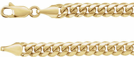 14K Yellow Gold 5 mm Miami Cuban Curb 8" Chain