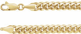 14K Yellow 5 mm Miami Cuban Curb 8" Chain