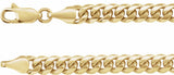 14K Yellow Gold 5 mm Miami Cuban Curb 8" Chain