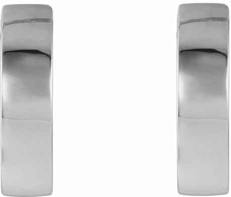 14K White Gold Hinged 16.5 mm Hoop Earrings