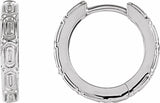 Sterling Silver Hinged 13.5 mm Hoop Earrings