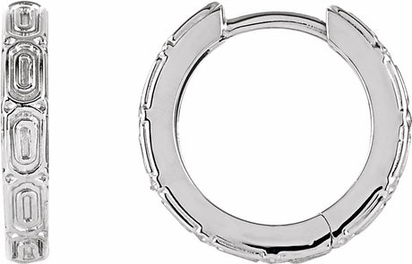 Sterling Silver Hinged 13.5 mm Hoop Earrings