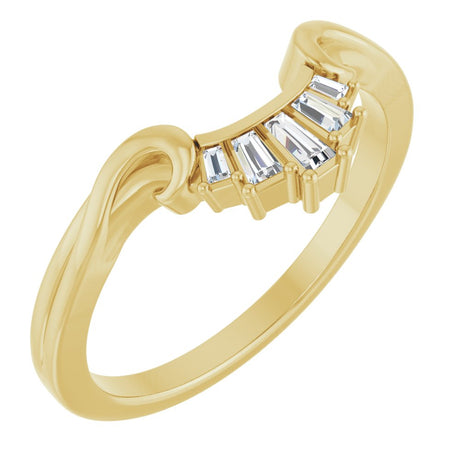 14K Yellow 1/10 CTW Natural Diamond Contour Band