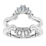 14K White Gold 1/4 CTW Natural Diamond Ring Guard