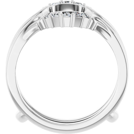 14K White Gold 1/4 CTW Natural Diamond Ring Guard
