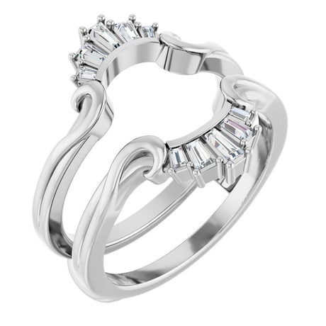 14K White Gold 1/4 CTW Natural Diamond Ring Guard