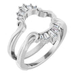 14K White Gold 1/4 CTW Natural Diamond Ring Guard