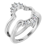14K White Gold 1/4 CTW Natural Diamond Ring Guard