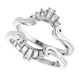14K White Gold 1/4 CTW Natural Diamond Ring Guard