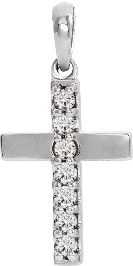 Sterling Silver Lab-Grown Diamond Cross Pendant