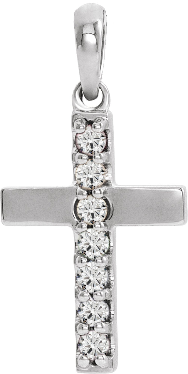 Sterling Silver Lab-Grown Diamond Cross Pendant