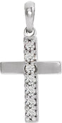 Sterling Silver Lab-Grown Diamond Cross Pendant