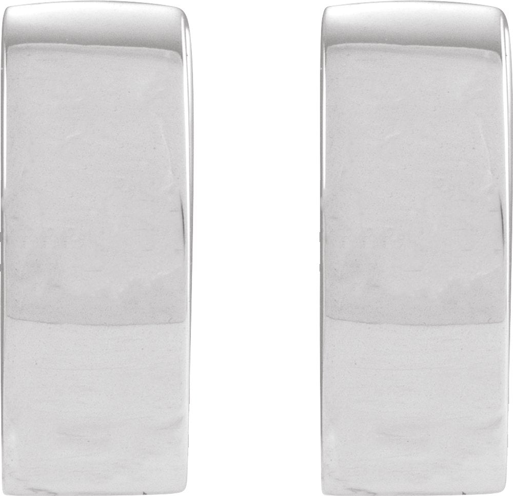 14K White Hinged 11.5 mm Hoop Earrings