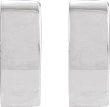 14K White Hinged 11.5 mm Hoop Earrings