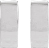 14K White Gold Hinged 11.5 mm Hoop Earrings