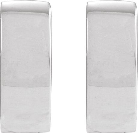 14K White Gold Hinged 11.5 mm Hoop Earrings