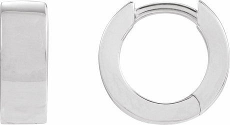 14K White Gold Hinged 11.5 mm Hoop Earrings