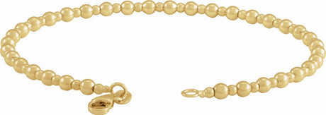 14K Yellow Beaded 7" Bracelet