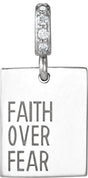 14K White .02 CTW Natural Diamond Faith Over Fear Pendant