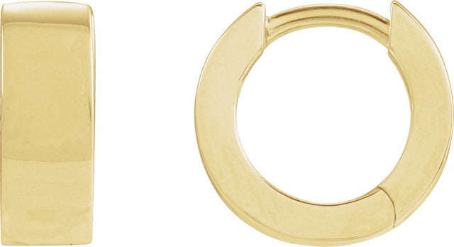 14K Yellow Gold Hinged 11.5 mm Hoop Earrings
