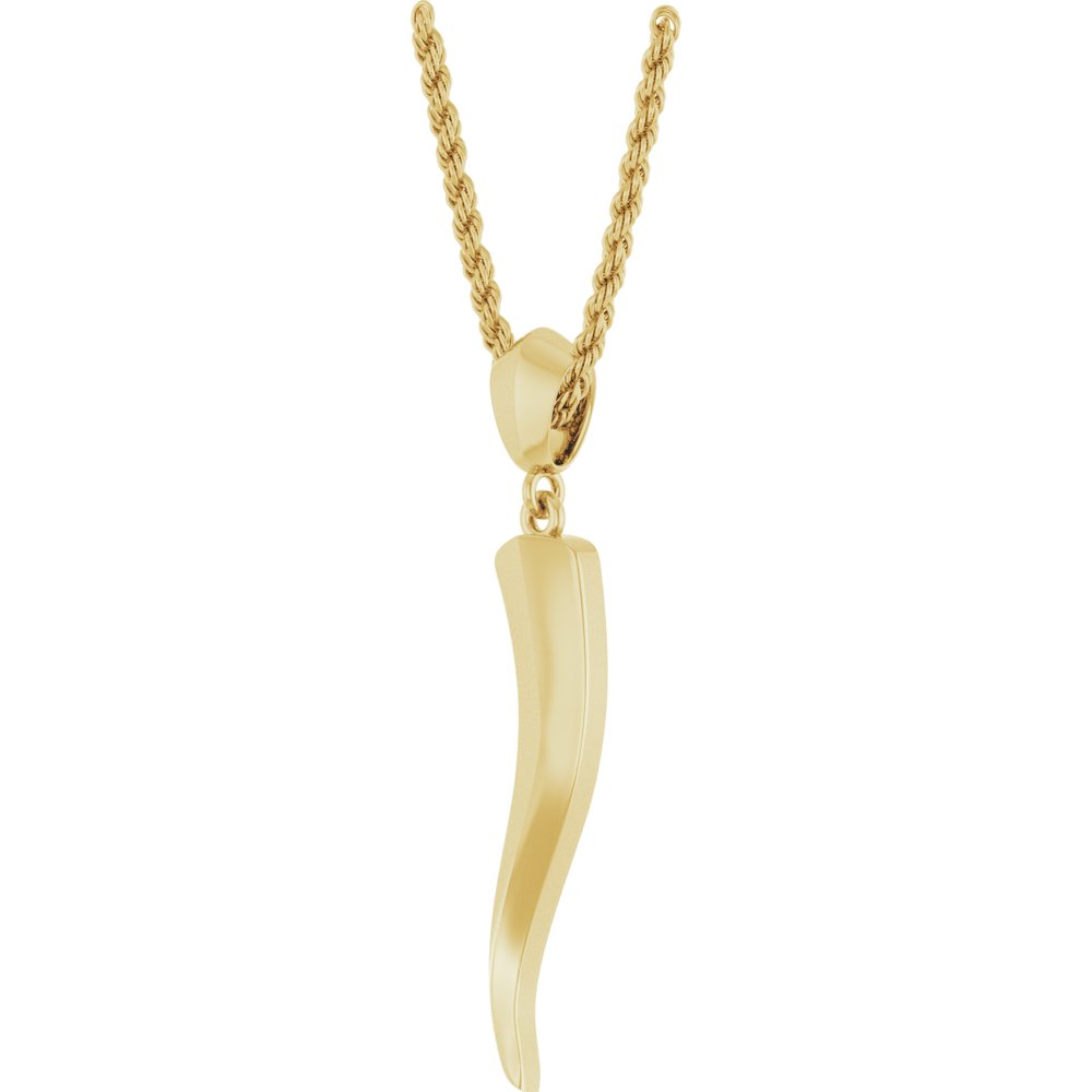 14K Yellow Italian Horn 20" Necklace