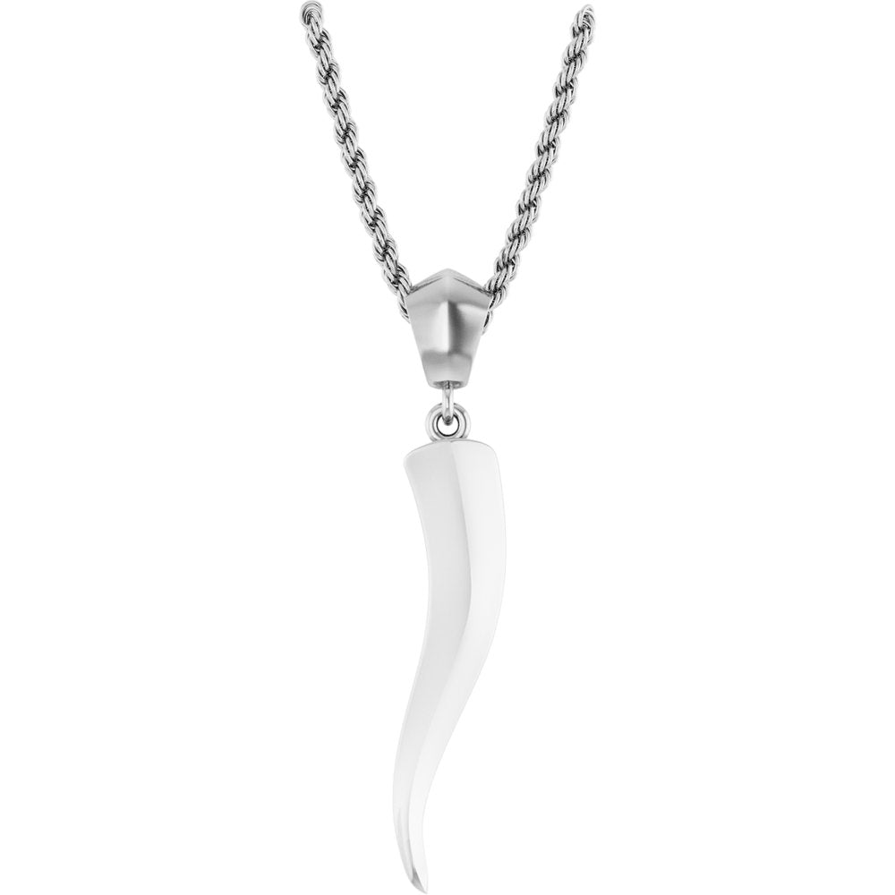 Sterling Silver Italian Horn 20" Necklace