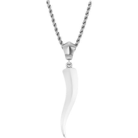 Sterling Silver Italian Horn 20" Necklace