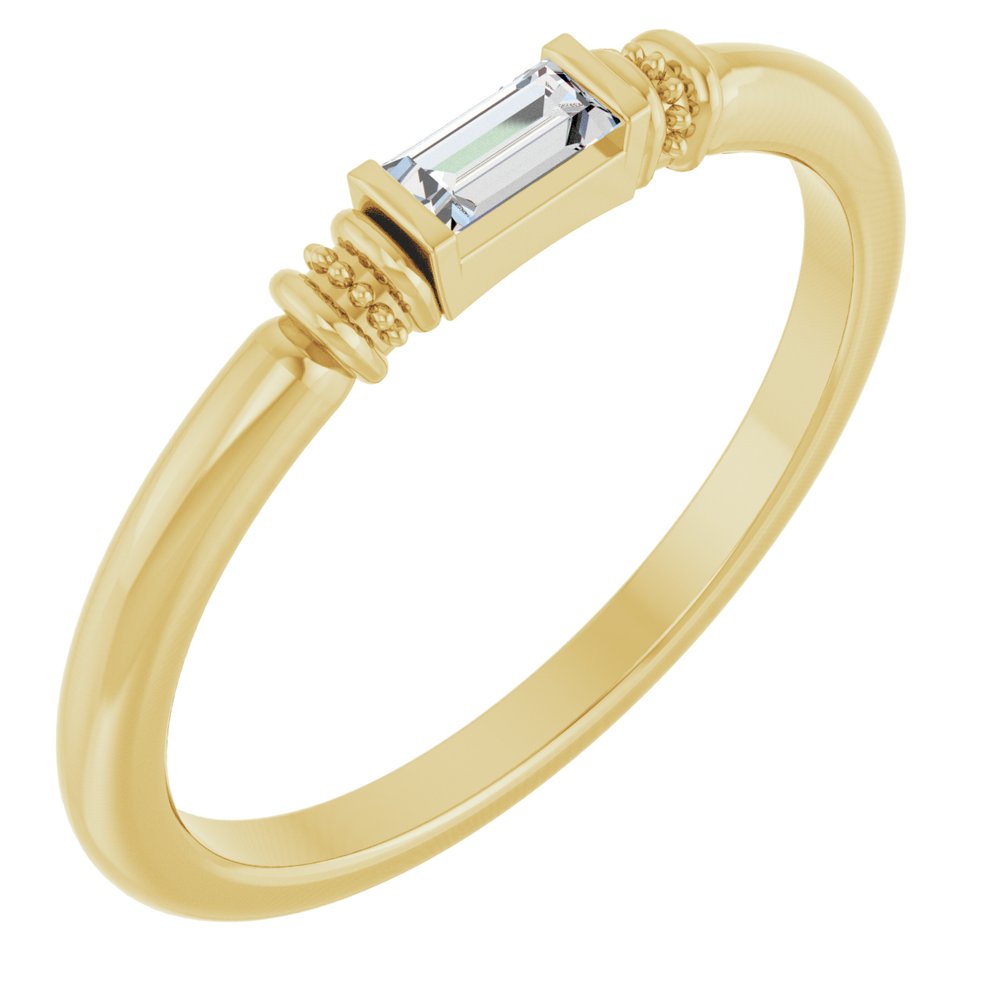 14K Yellow Lab-Grown Moissanite Stackable Ring