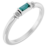 Sterling Silver Lab-Grown Alexandrite Stackable Ring