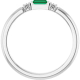 Sterling Silver Lab-Grown Emerald Stackable Ring