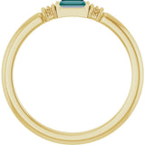 14K Yellow Gold Lab-Grown Alexandrite Stackable Ring