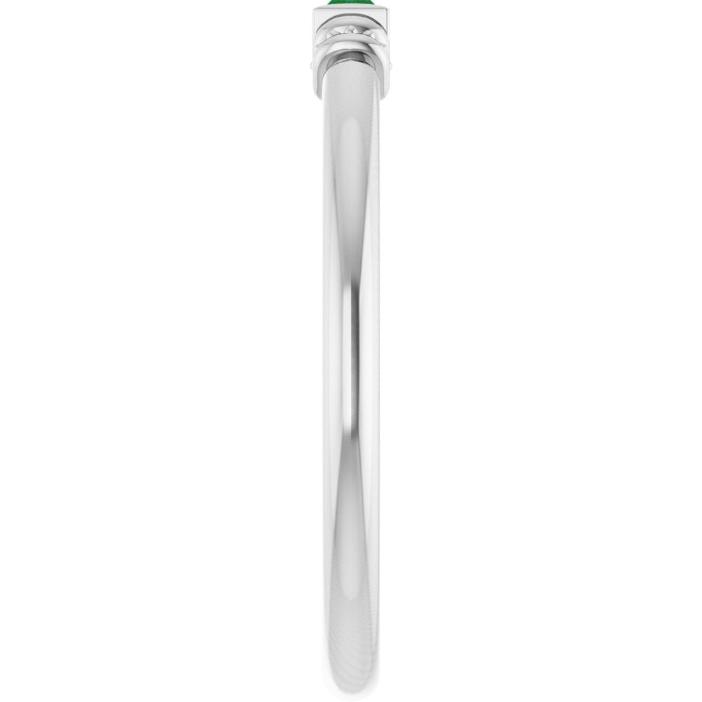 Sterling Silver Lab-Grown Emerald Stackable Ring