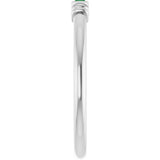 Sterling Silver Lab-Grown Emerald Stackable Ring