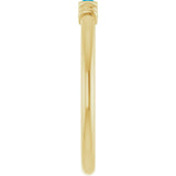 14K Yellow Gold Lab-Grown Aqua Sapphire Stackable Ring