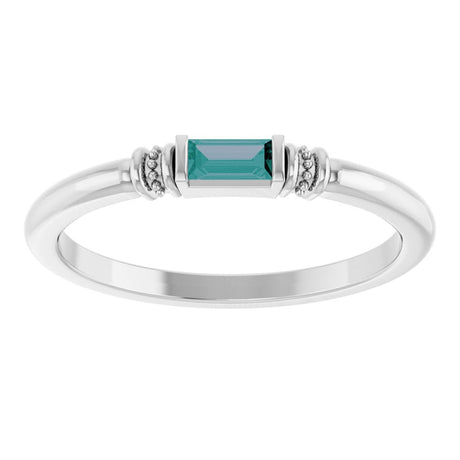 Sterling Silver Lab-Grown Alexandrite Stackable Ring