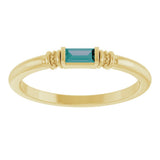 14K Yellow Gold Lab-Grown Alexandrite Stackable Ring