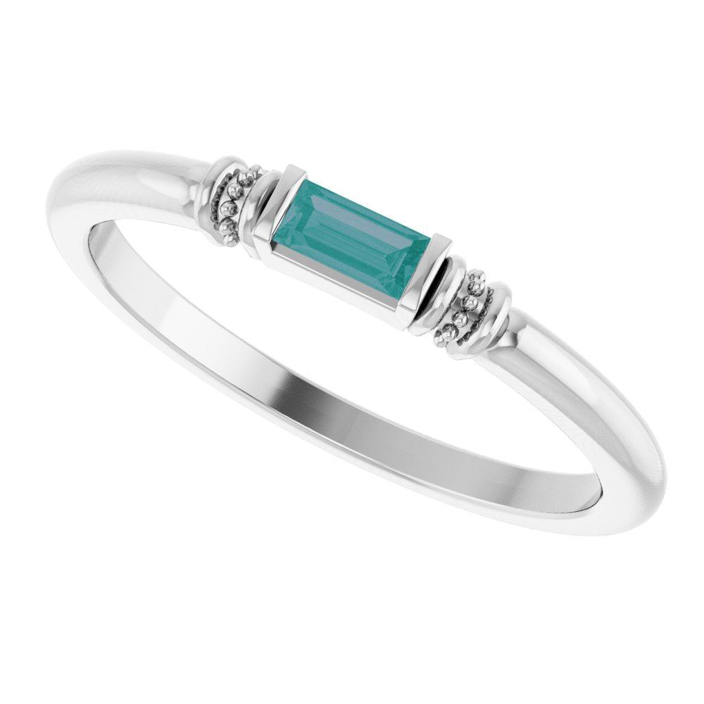 Sterling Silver Lab-Grown Alexandrite Stackable Ring