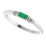 Sterling Silver Lab-Grown Emerald Stackable Ring