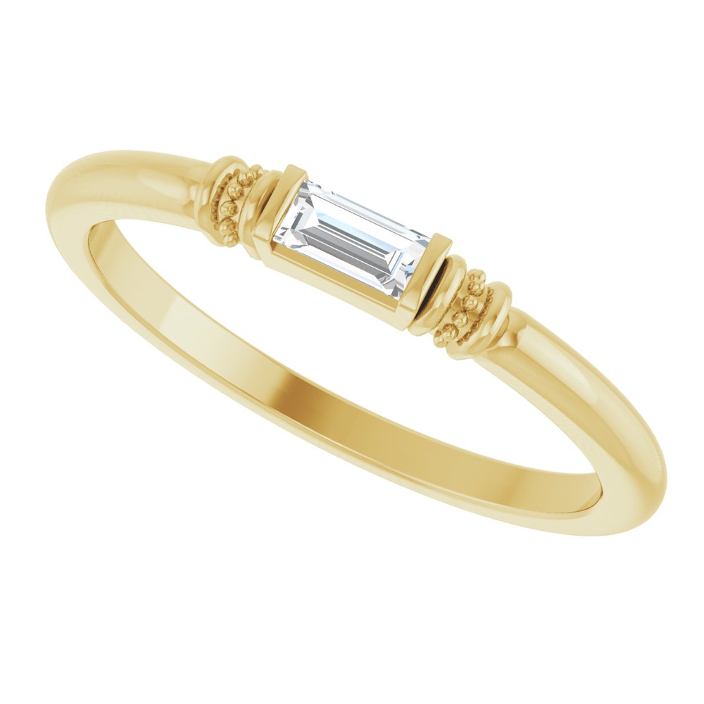 14K Yellow Lab-Grown Moissanite Stackable Ring