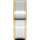 14K Yellow/White 7 mm Round Edge Flat Band Size 9