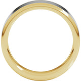 14K Yellow/White 7 mm Round Edge Flat Band Size 11.5